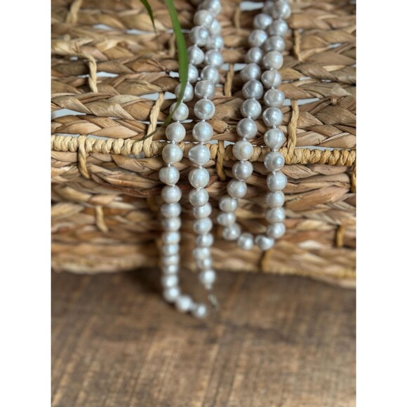 Vintage Manila South Sea Style Baroque Pearl Necklace, 36" Strand - Picture 2 of 9